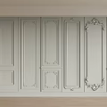 Elegant White Decorative Wall Panel With Carved Patterns And Classic Interior Design 3d model