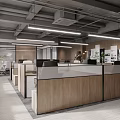 Modern Conference Room Interior Design With Long Table Brown Chairs Open Shelves And Large Windows