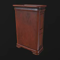 Elegant Dark Brown Wooden Wardrobe With Double Door And Detailed Design