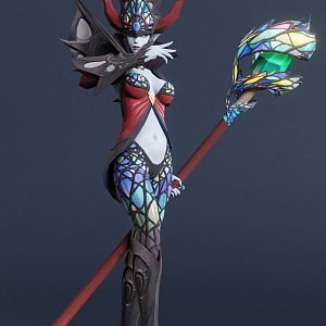 Games Girl Character Fantasy Magician Wizard Staff 3d model