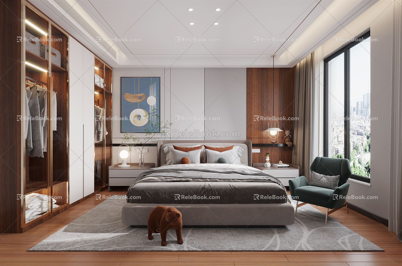 Modern Bedroom Cai Rongyu Master Bedroom 3d model