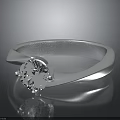 Shiny Modern Silver Diamond Ring Polished Band Elegant Fashion Jewelry Accessory