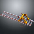 Industrial Railway Track Switch Equipment With Yellow Mechanism And Metal Rails