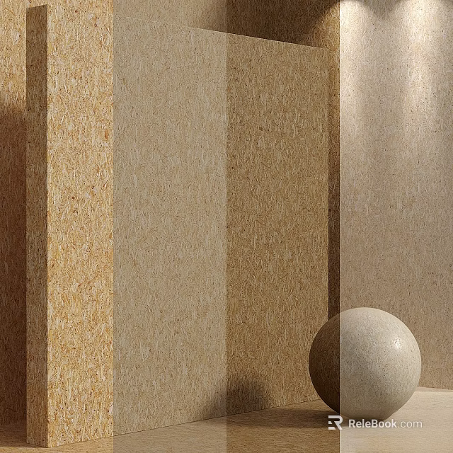 Construction Components With Diverse Natural Textures And Neutral Tones Displayed With Decorative Sphere 3d model 