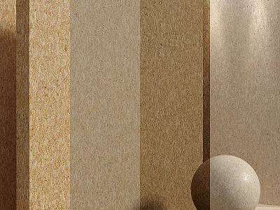 Construction Components With Diverse Natural Textures And Neutral Tones Displayed With Decorative Sphere 3d model
