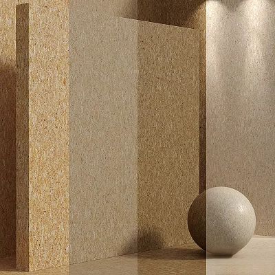 Construction Components With Diverse Natural Textures And Neutral Tones Displayed With Decorative Sphere 3d model