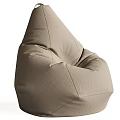 Comfortable Beige Bean Bag Chair with Textured Fabric for Relaxing Seating