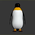 Standing Penguin Plush Toy Featuring Black Back Yellow Neck White Belly And Orange Feet