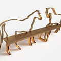 Artistic Horse Shaped Outdoor Bench With Unique Metallic Structure Design