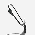 Black Portable Walkie Talkie with Antenna Coiled Earphone Cord and Compact Design
