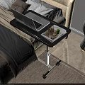 Functional Mobile Desk with Laptop Pen Glass and Magazine