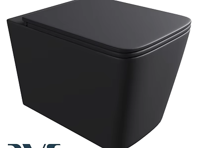 Sleek Black Modern Toilet Design With Smooth Surface And Contemporary Style 3d model