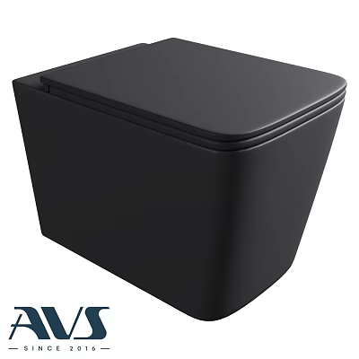 Sleek Black Modern Toilet Design With Smooth Surface And Contemporary Style 3d model