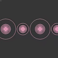 Modern Round Dining Tables With Tapered Base In Pink And Beige Colors