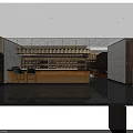 Modern Restaurant Interior with Green Tablecloths Golden Pendant Lights Neat Tables and Wooden Floors