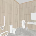 Modern toilet disabled 3d model