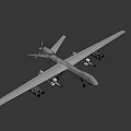 Large Commercial Airplane Top View With Four Engines And Long Wings On Dark Background