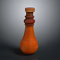 Handcrafted Terracotta Jar With Orange Brown Body Intricate Carved Patterns And Wooden Lid