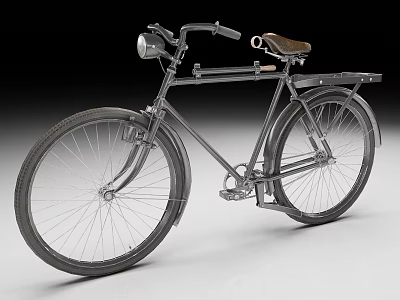 Classic Vintage Bicycle Design With Headlight Rear Rack And Timeless Details 3d model