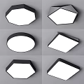 Modern Ceiling Lights With Various Geometric Shapes And Black White Design 3d model