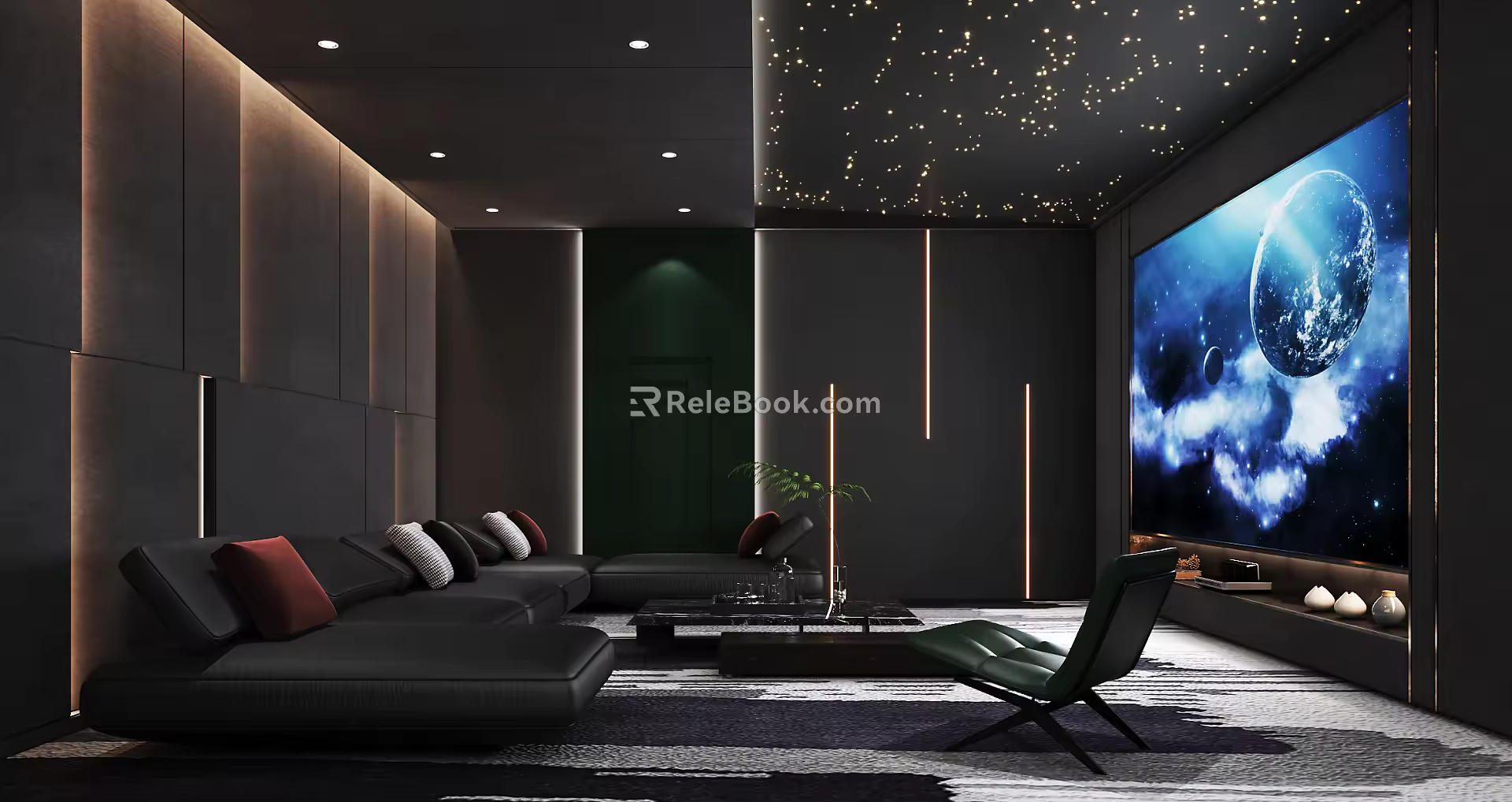 Modern Video Room Video Hall Audio-visual Room 3d model