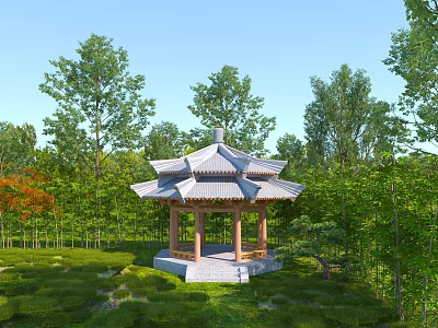 Chinese pavilion Chinese pavilion courtyard 3d model