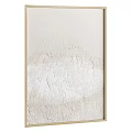 Two Gold Picture Frames With Light Colored Textured Canvas Artwork 3d model