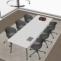 Modern conference table and chair combination 3d model