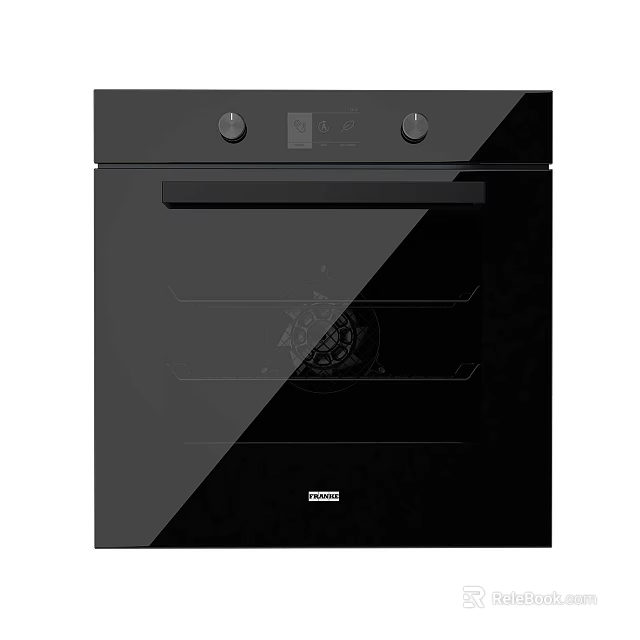 Bosch Black Kitchen Oven With Glass Door Control Knobs And Display Panel 3d model