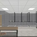 Modern Bathroom Interior Design With Shower Stalls Tiled Walls And Ceiling Lights