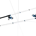 White Fishing Rods With Blue Black Reels And Blue Markings For Outdoor Use