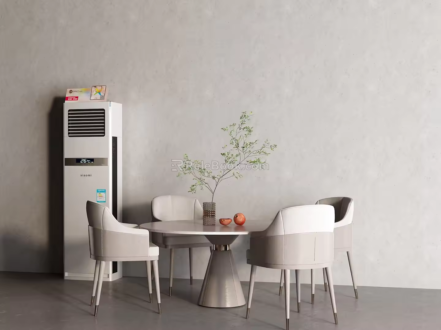 Dining table round table air conditioning floor air conditioning 3d model