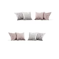 Elegant Soft Light Pink And Gray Diamond Pattern Decorative Pillows For Sofa Decor 3d model
