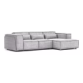 Modern Gray Upholstered Sectional Sofa With Corner Design And Multiple Cushions 3d model
