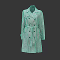 Stylish Light Gray Double Breasted Trench Coat With Waist Belt And Long Length