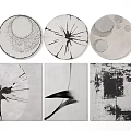 Shower Sauna Interior Design With Abstract Black And White Circular Art Elements