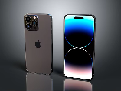 Apple iPhone with Rear Camera Setup Front Lit Screen and Color Gradient Display Design 3d model