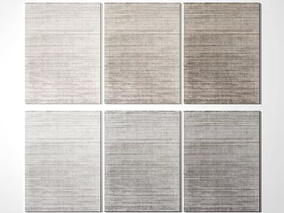 Six Square Rugs With Various Gray Shades And Striped Texture Design 3d model