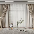 Curtain Combination Fabric Curtain 3d model