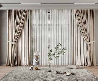 Curtain Combination Fabric Curtain 3d model