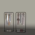 Stylish Clothes On Modern Clothing Racks With Various Styles And Shoes