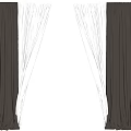Curtain Fabric Curtain Window Screen Tulle Gauze Curtain 3d model