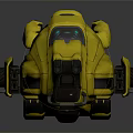 Yellow Futuristic Motorcycle With Sleek Design Black Seat And Transparent Windshield