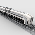 LEGO Toy Train Light Rail Metro High Speed Train Urban Rail Train Track 3d model