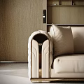 Luxurious Modern Beige Tufted Sofa With Glass Top Coffee Tables Gold Metal Base