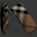 Decorative Ornament Set With Plaid Pattern Beige Black Red Curved Shape Home Decor 3d model