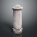 Modern Stone Column Interior Design With Cracked Surface And Smooth Base 3d model