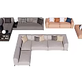 Modern Versatile Sofa Set Collection With Various Colors Decorative Pillows And Stylish Design 3d model