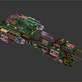 Futuristic Large Starship Model With Detailed Military Structure And Engine Systems