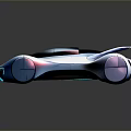 Futuristic Concept Car With Sleek Aerodynamic Design Transparent Roof And Unique Wheels